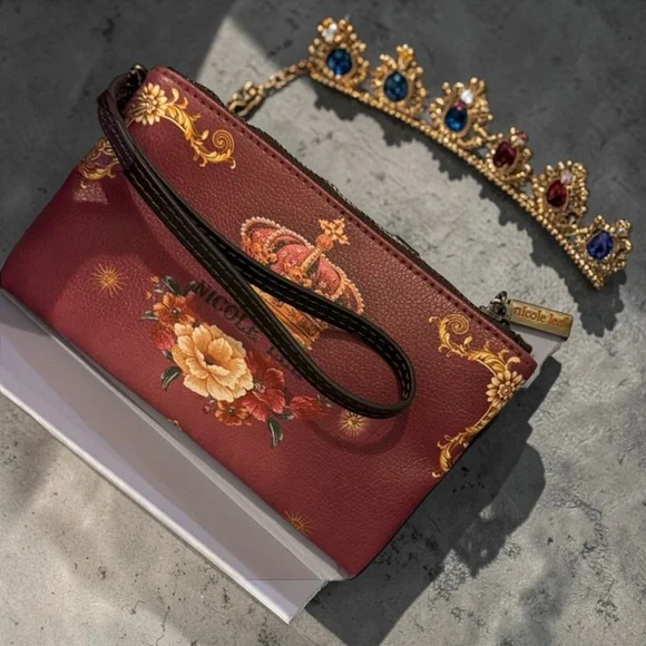 Nicole Lee Red and Gold Floral Clutch - Picture 4 of 8